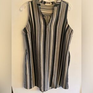 Lush Large V Neck Tunic Dress Pockets